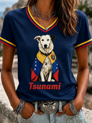 Women's Venezuela Hero Dog Tsunami Patriotic Dog Lover T-Shirt