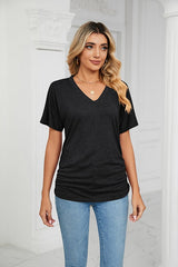 💕Summer Hot Promotion- UP TO 49% OFF🌷V-Neck Solid Color Loose Ladies Tops