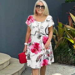 🌸Last Day Special Sale 49% OFF💃Multi-plant Floral Print Cascade Dress
