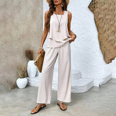 💖Last Day Hot Sale 50% OFF🌺Women’s Trendy Print 2 Piece Outfits Sleeveless Top & Pants