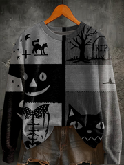 Women's Halloween Patchwork Regular Sweatshirt