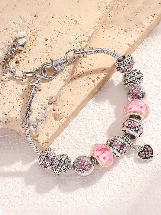 Women's breast cancer pink bracelet