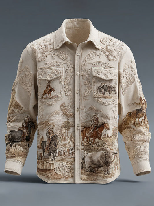 Men's Retro Western Cowboy Style Shirt