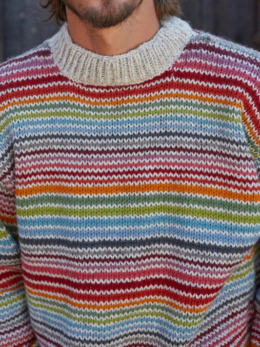 Men's autumn and winter striped tops