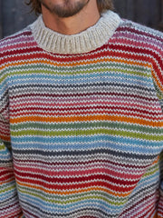 Men's autumn and winter striped tops