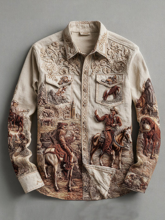 Men's Retro Western Cowboy Style Shirt