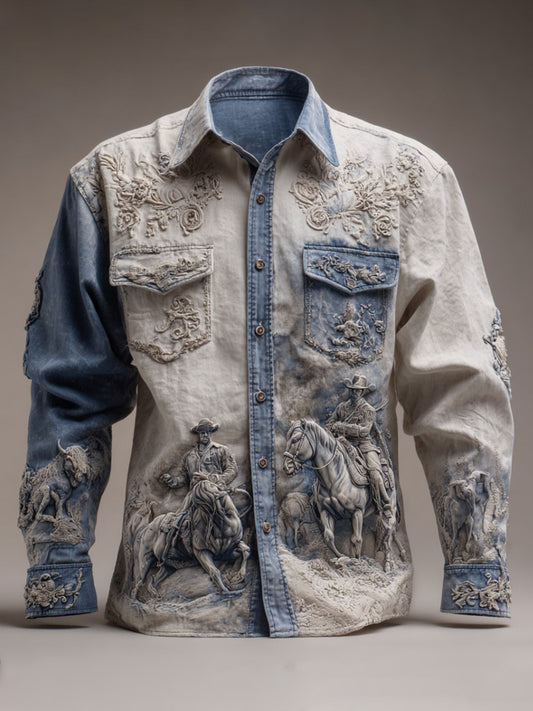 Men's Retro Western Cowboy Style Shirt