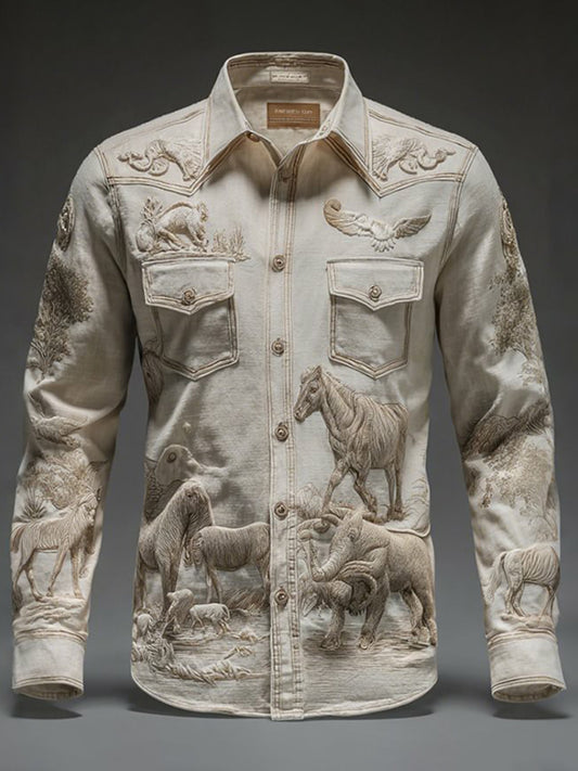 Men's Retro Western Cowboy Style Shirt