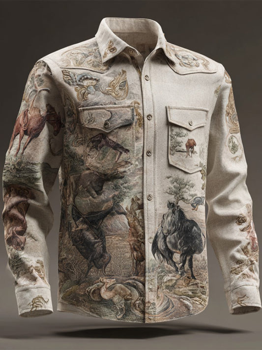 Men's Retro Western Cowboy Style Shirt