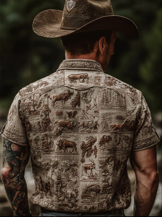 Men's Retro Western Cowboy Style Shirt