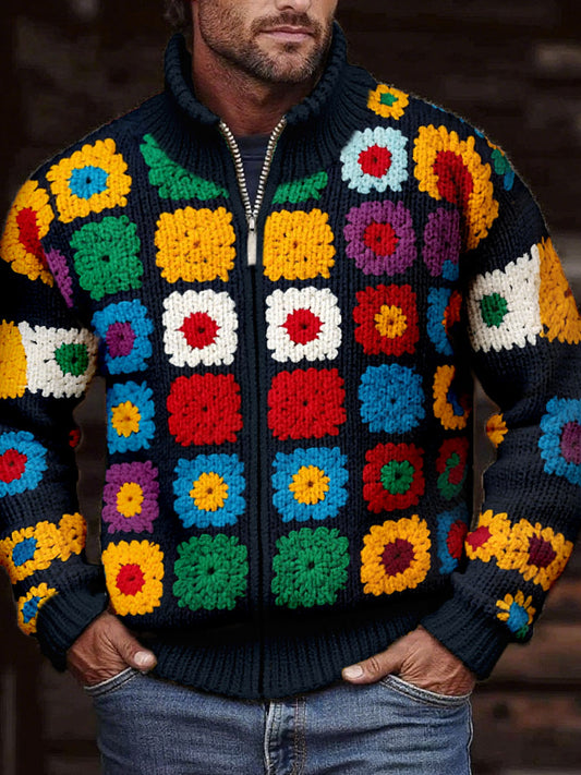 Men's autumn and winter geometric printed jackets