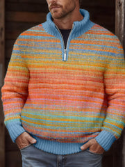Men's Colorful Striped Cozy Knit Sweater