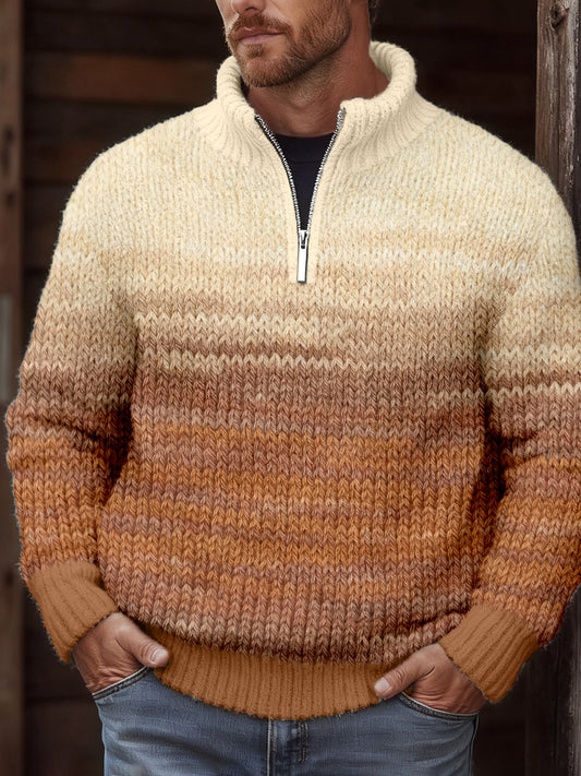 Men's Vintage Contrast Color Cozy Knit Sweater