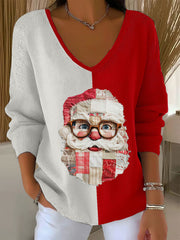 Women’s Christmas Santa V-neck tops