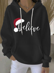 Women's Christmas Print Casual Hoodie
