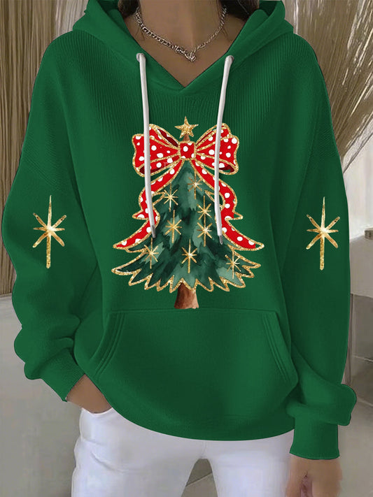 Women's Christmas Print Casual Hoodie