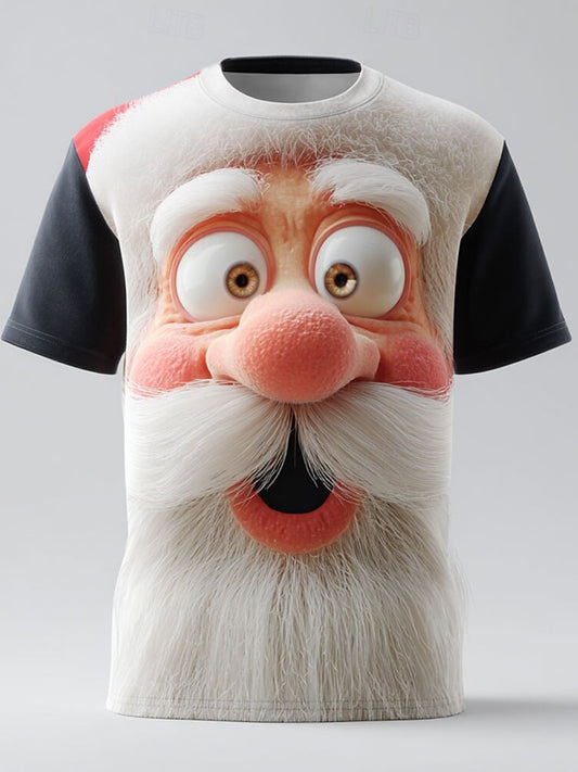 Men's Retro Christmas Santa Claus Printed T-shirt