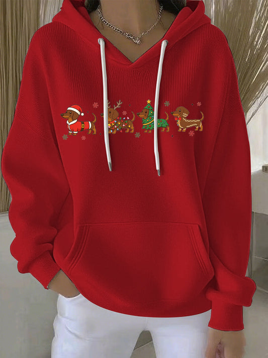 Women's Christmas Print Casual Hoodie