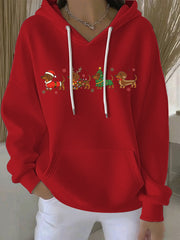 Women's Christmas Print Casual Hoodie