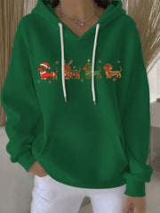 Women's Christmas Print Casual Hoodie