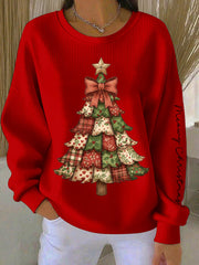 Women's Vintage Christmas Tree Print Sweatshirt