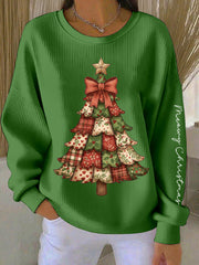 Women's Vintage Christmas Tree Print Sweatshirt