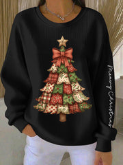 Women's Vintage Christmas Tree Print Sweatshirt