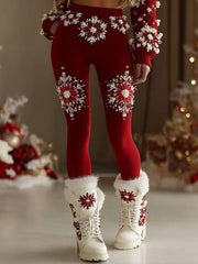 Women's Christmas Art Cozy Knit Leggings