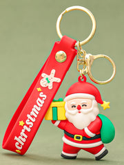Personalized Christmas Keychain with Santa Claus Snowman, Custom Christmas Keychain, Car Pendant