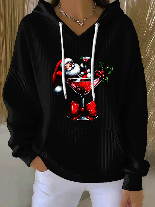 Women's Santa Claus Print Hoodie