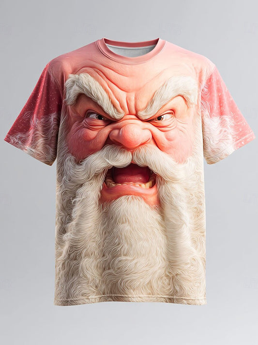 Men's Retro Christmas Santa Claus Printed T-shirt