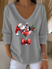 Women's Santa Claus V-Neck T-Shirt