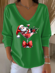 Women's Santa Claus V-Neck T-Shirt