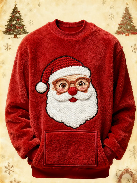 Women's Vintage Christmas Santa Claus Printed Sweatshirt