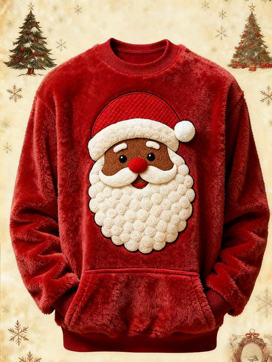Women's Vintage Christmas Santa Claus Printed Sweatshirt