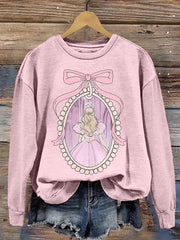 Women's Movie Inspired Pink & Green Print Sweatshirt