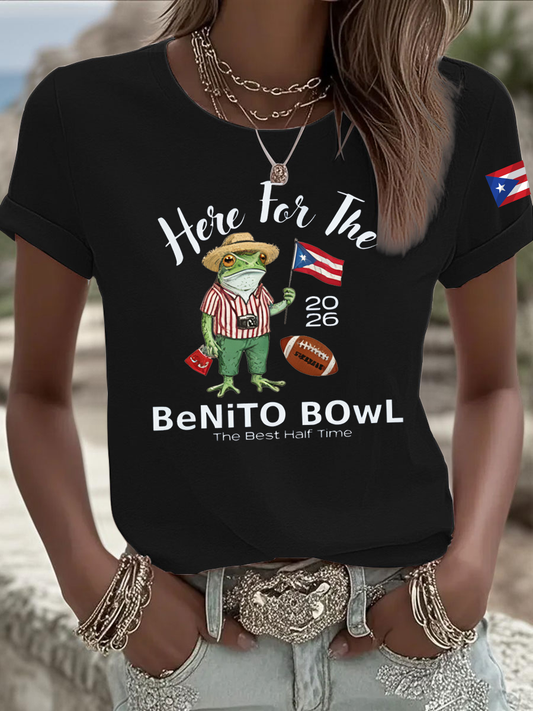 Women's Here For The Benito Bowl  Iron On Short Sleeve T-Shirt