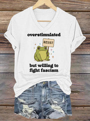 Women's Retro Resist Frog Printed T-shirt