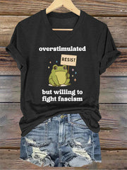 Women's Retro Resist Frog Printed T-shirt