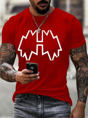Men's Rock Music Print short-sleeved T-shirt