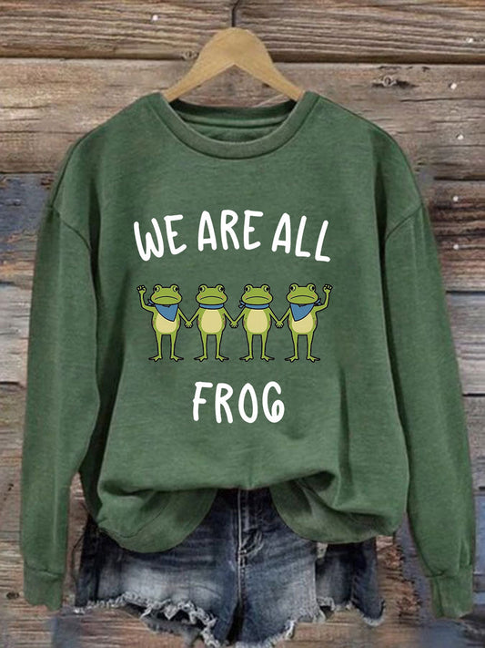 Women's Resist Frog Printed Casual Sweatshirt