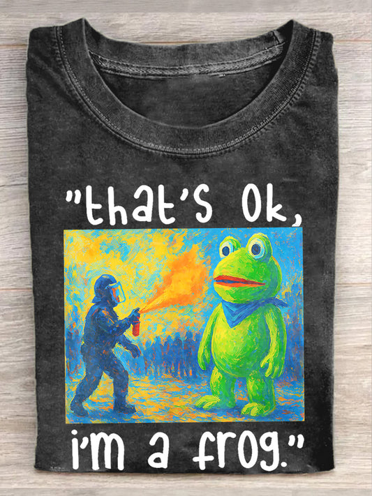 Women's Resist Portland Frog Print short-sleeved T-shirt