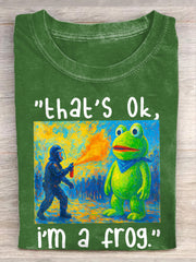 Women's Resist Portland Frog Print short-sleeved T-shirt