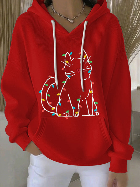 Women's Christmas Print Casual Hoodie