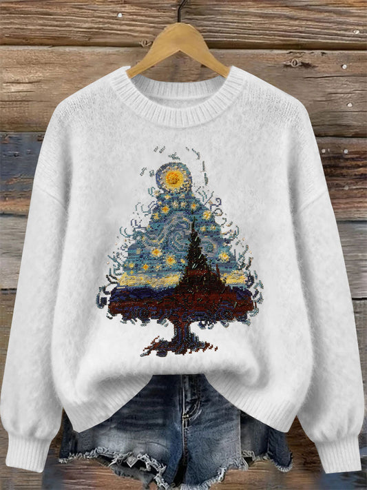Women's Christmas Tree Print Casual Top