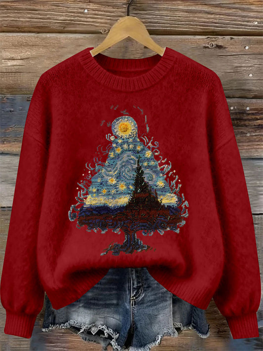 Women's Christmas Tree Print Casual Top