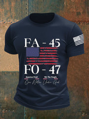 Men's FAFO America First Patriotic USA Flag Print Tee