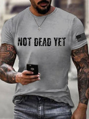Men's Funny No Dead Yet Veterans USA Flag Print Tee
