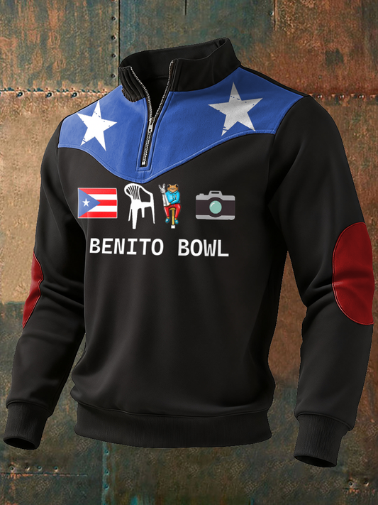 Men's Bunny Football Music Lover Printed Sweatshirt