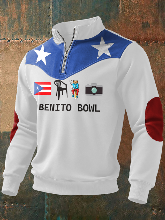 Men's Bunny Football Music Lover Printed Sweatshirt